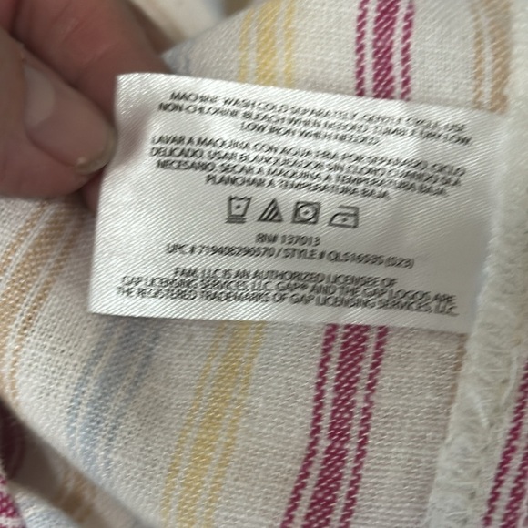 GAP Women's XL Linen Short Dotted Sun Stripe Multi Pull On Pockets NWT - Picture 12 of 15
